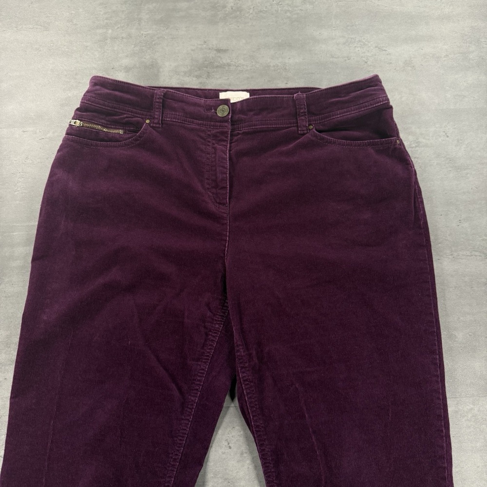 Chico‎ Corduroy Pants Women 1 33x30 Purple Plum Straight Leg Textured Chinos